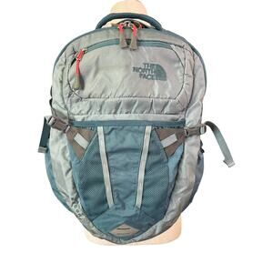 The North Face Recon Backpack Gray Blue Laptop Hiking School Bag